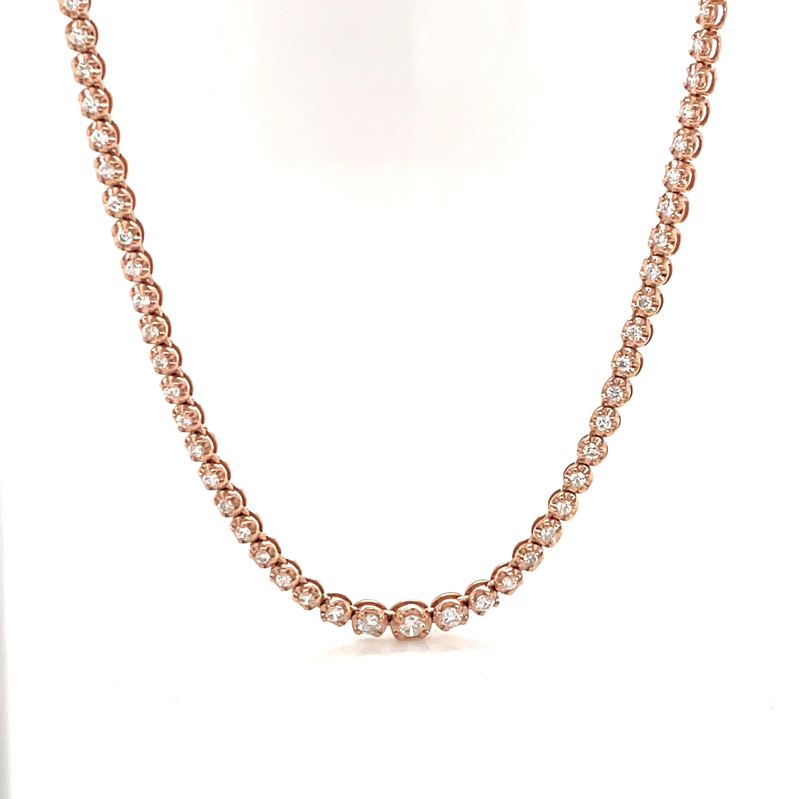 14k Shared Prong Diamond Tennis Necklace