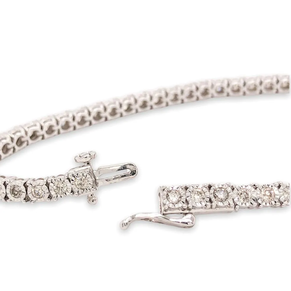14K W Gold 2.00cttw Miracle Set J/SI3 Diamond Tennis Bracelet