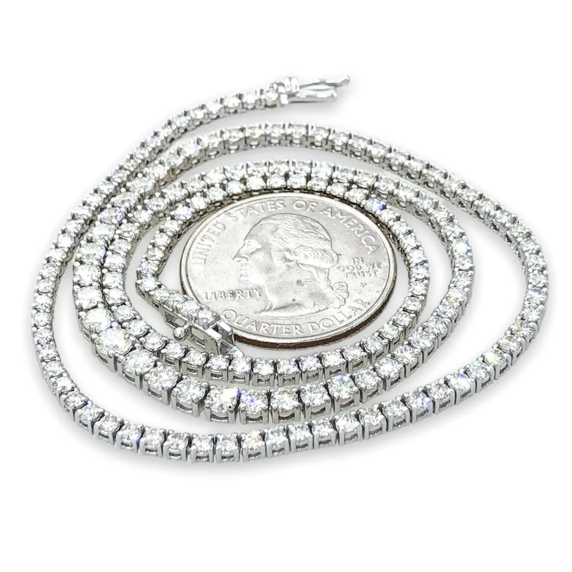 14K W Gold 5cttw Diamond Tennis Necklace