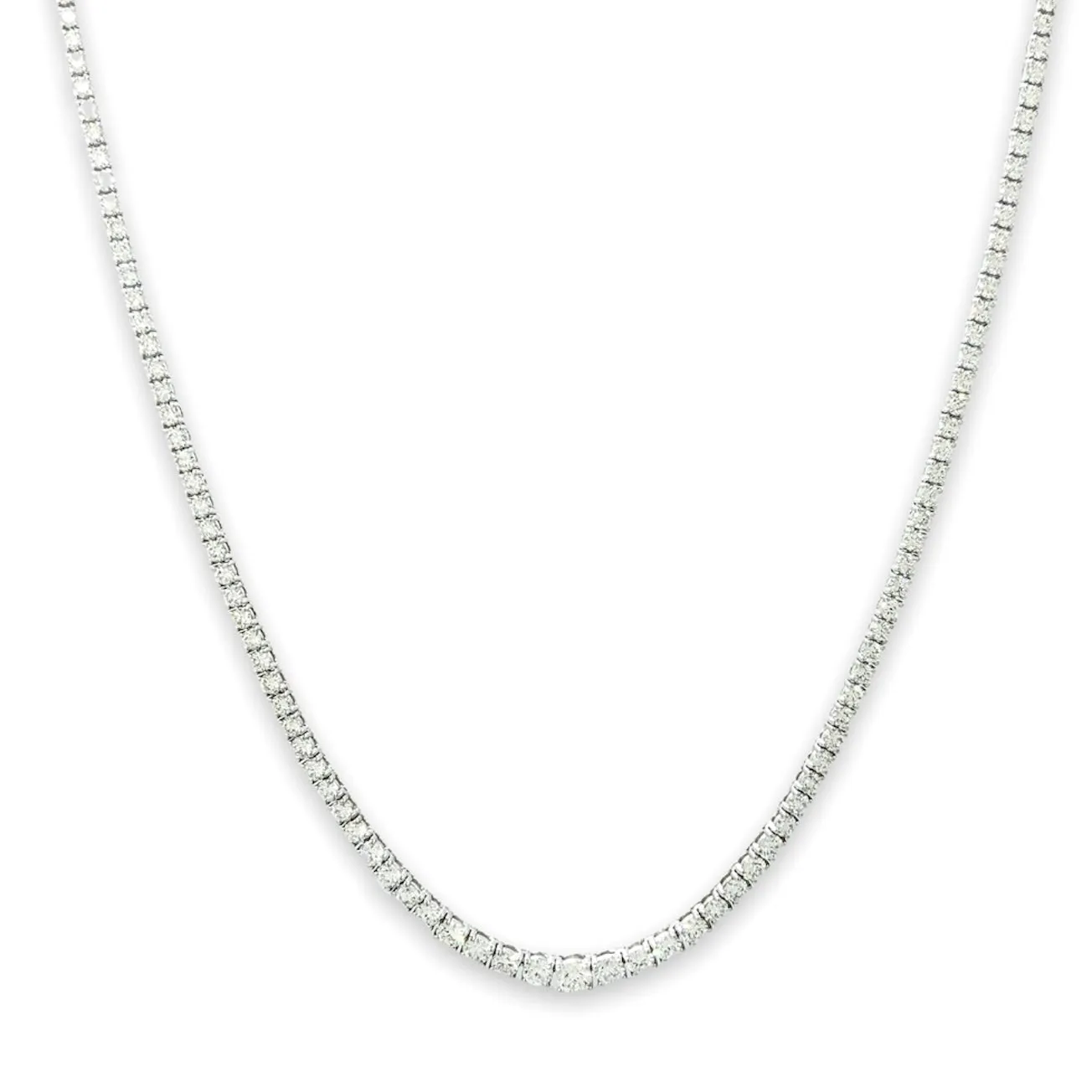 14K W Gold 5cttw Diamond Tennis Necklace
