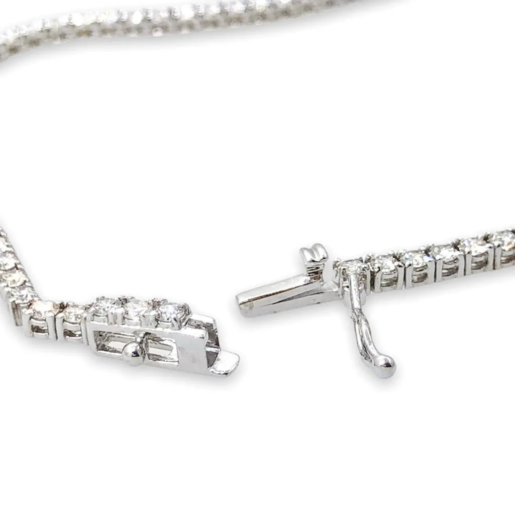 14K W Gold 5cttw Diamond Tennis Necklace