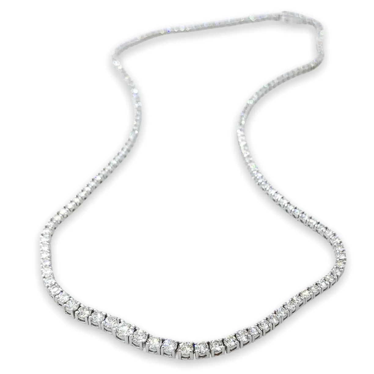 14K W Gold 5cttw Diamond Tennis Necklace
