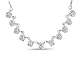 14K White Gold 0.88cttw. Diamond 11 Stone Tennis Necklace