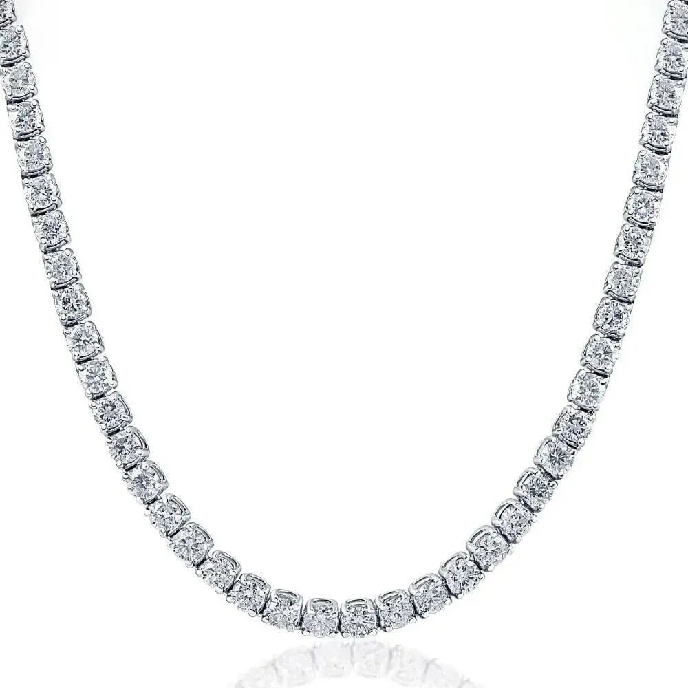16" 20Ct Diamond Tennis Necklace 14k White Gold Lab Grown