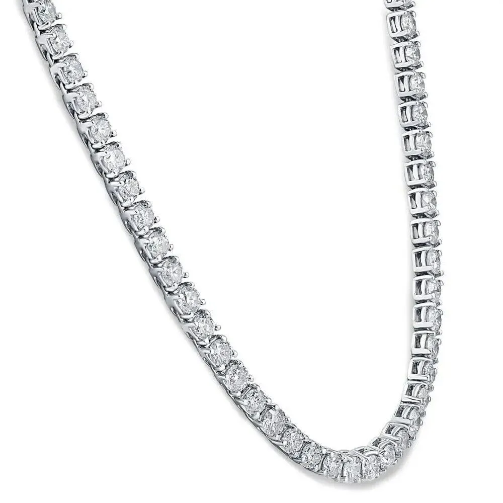 16" 20Ct Diamond Tennis Necklace 14k White Gold Lab Grown