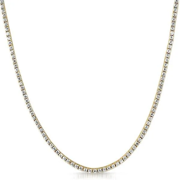 .925 Silver 2MM CZ Micro Tennis Chain Gold Bling