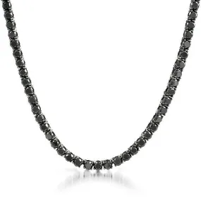 .925 Silver 4MM CZ Bling Tennis Chain Black