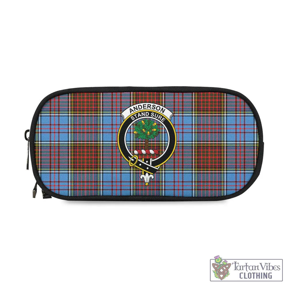 Anderson Modern Tartan Pen and Pencil Case with Family Crest