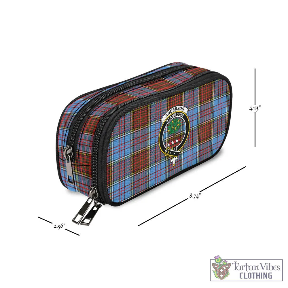 Anderson Modern Tartan Pen and Pencil Case with Family Crest