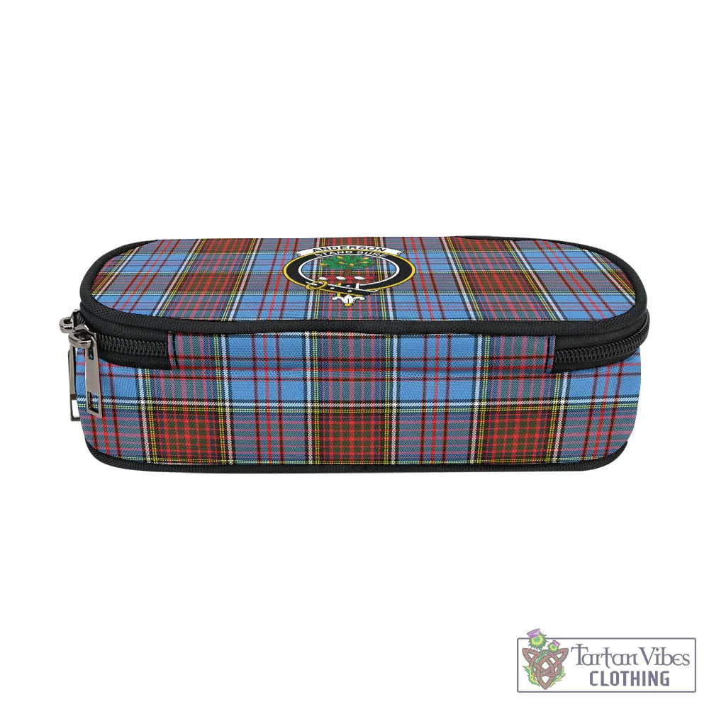 Anderson Modern Tartan Pen and Pencil Case with Family Crest