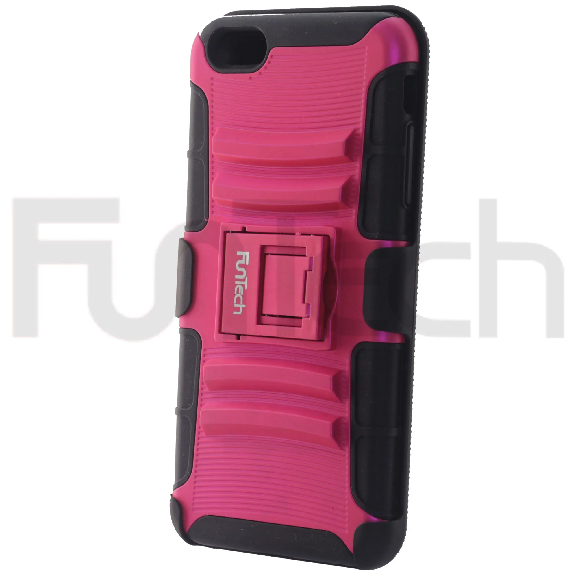 Apple iPhone 6/6S Plus Rugged Shockproof Case with Beltclip, Color Pink