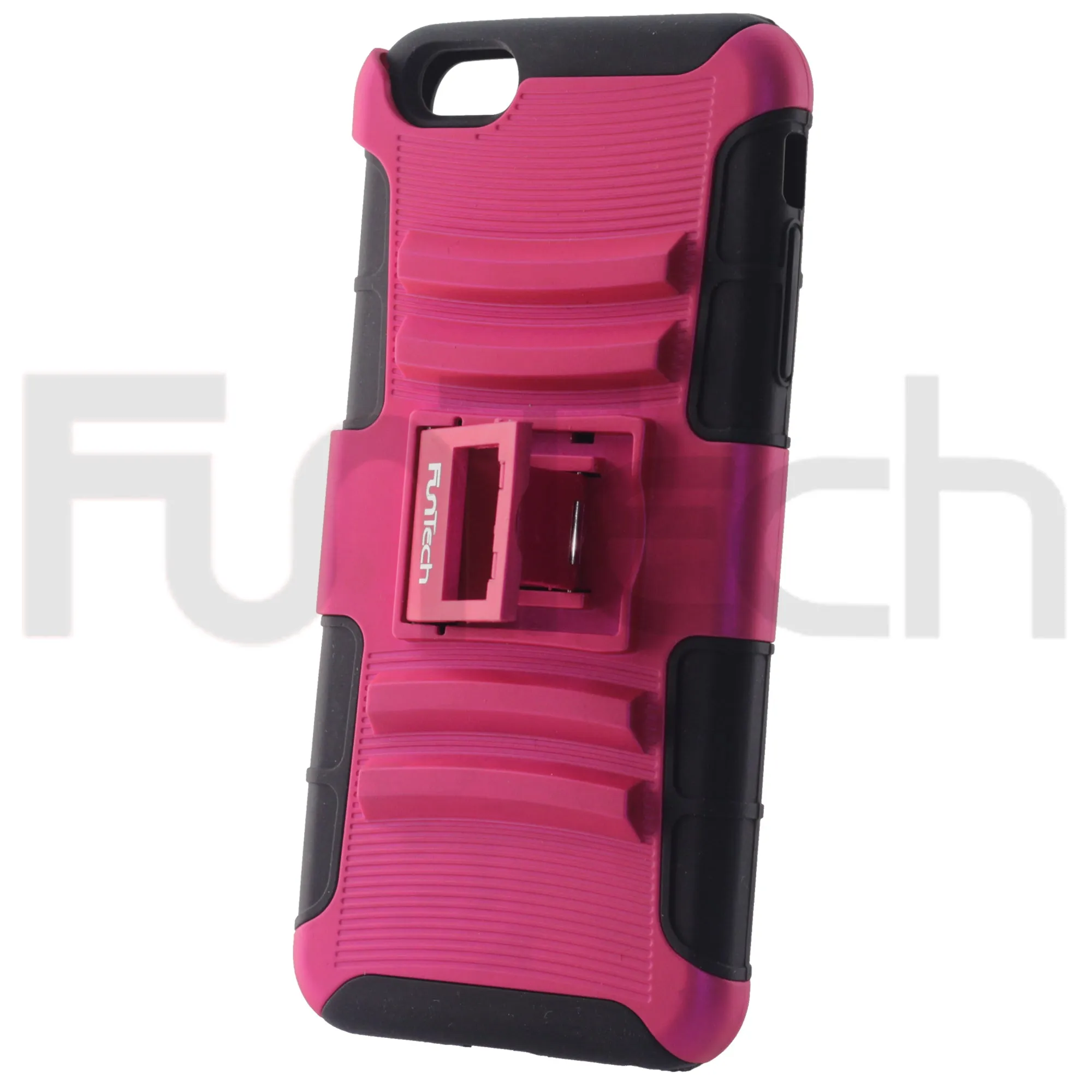 Apple iPhone 6/6S Plus Rugged Shockproof Case with Beltclip, Color Pink