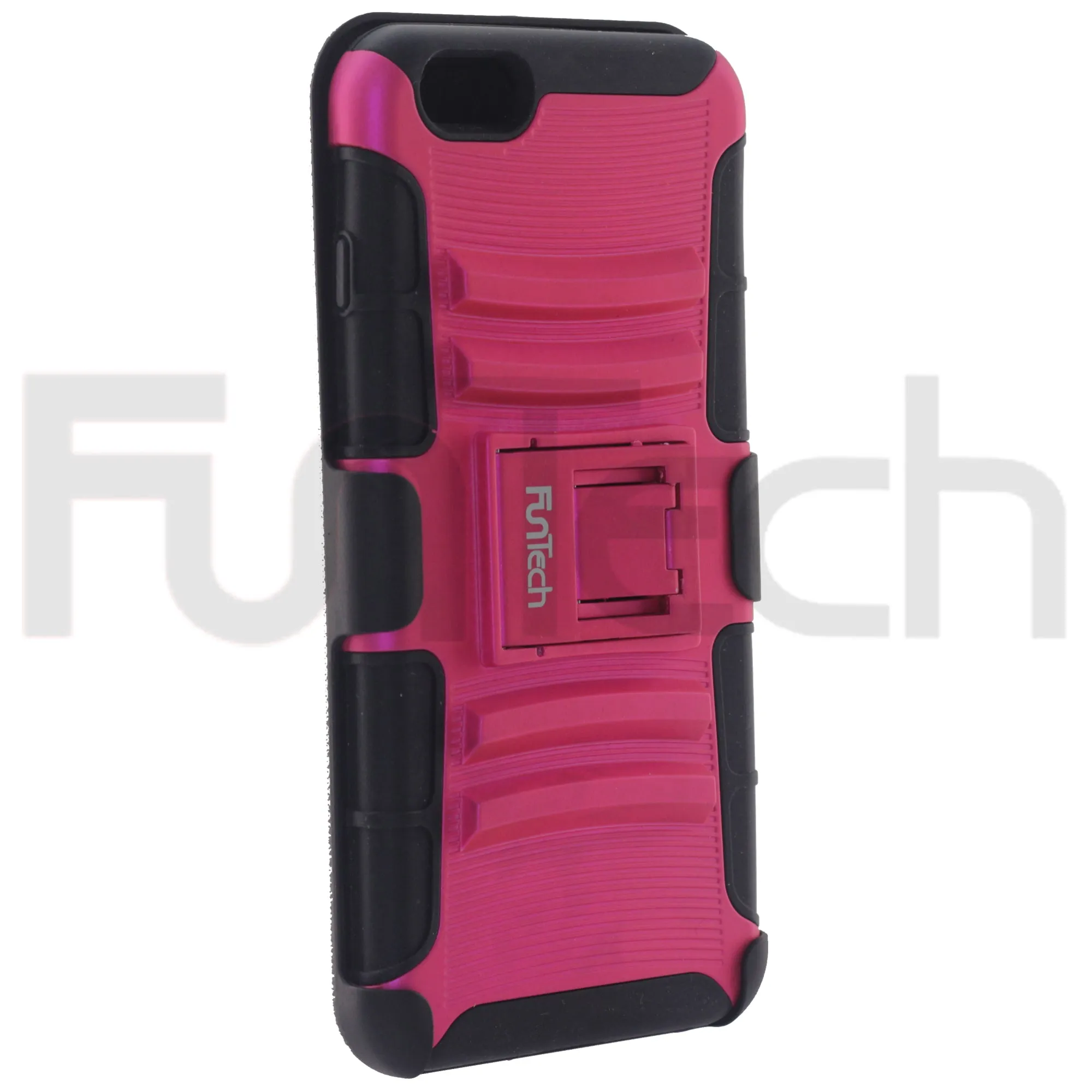 Apple iPhone 6/6S Plus Rugged Shockproof Case with Beltclip, Color Pink