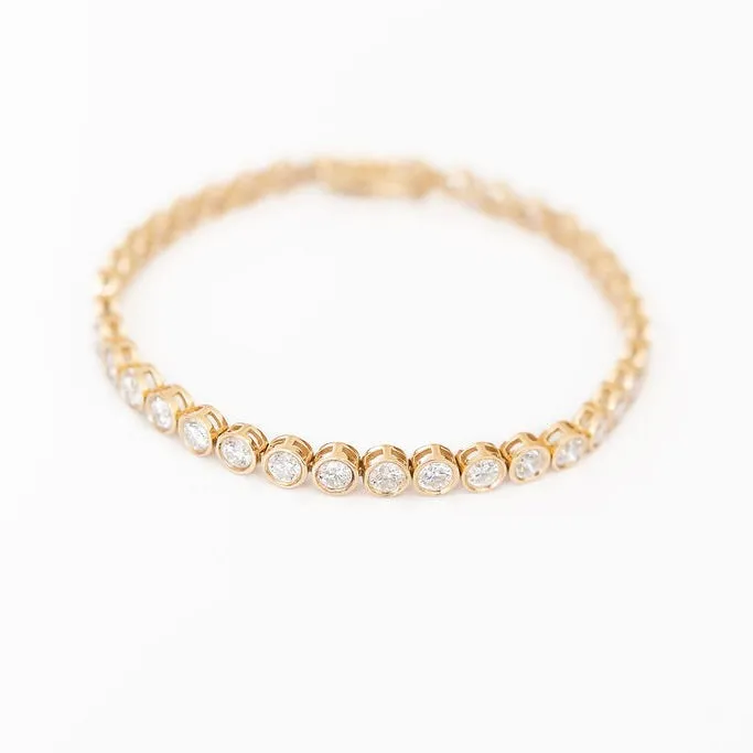 Bezel Set Diamond Tennis Bracelet