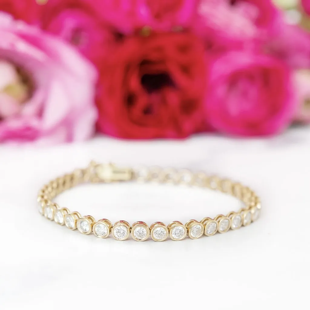 Bezel Set Diamond Tennis Bracelet