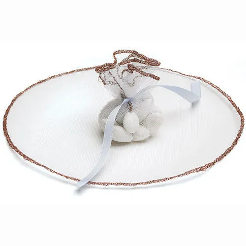 Bonboniere Tulle Circle Favor Metallic Thread Periwinkle