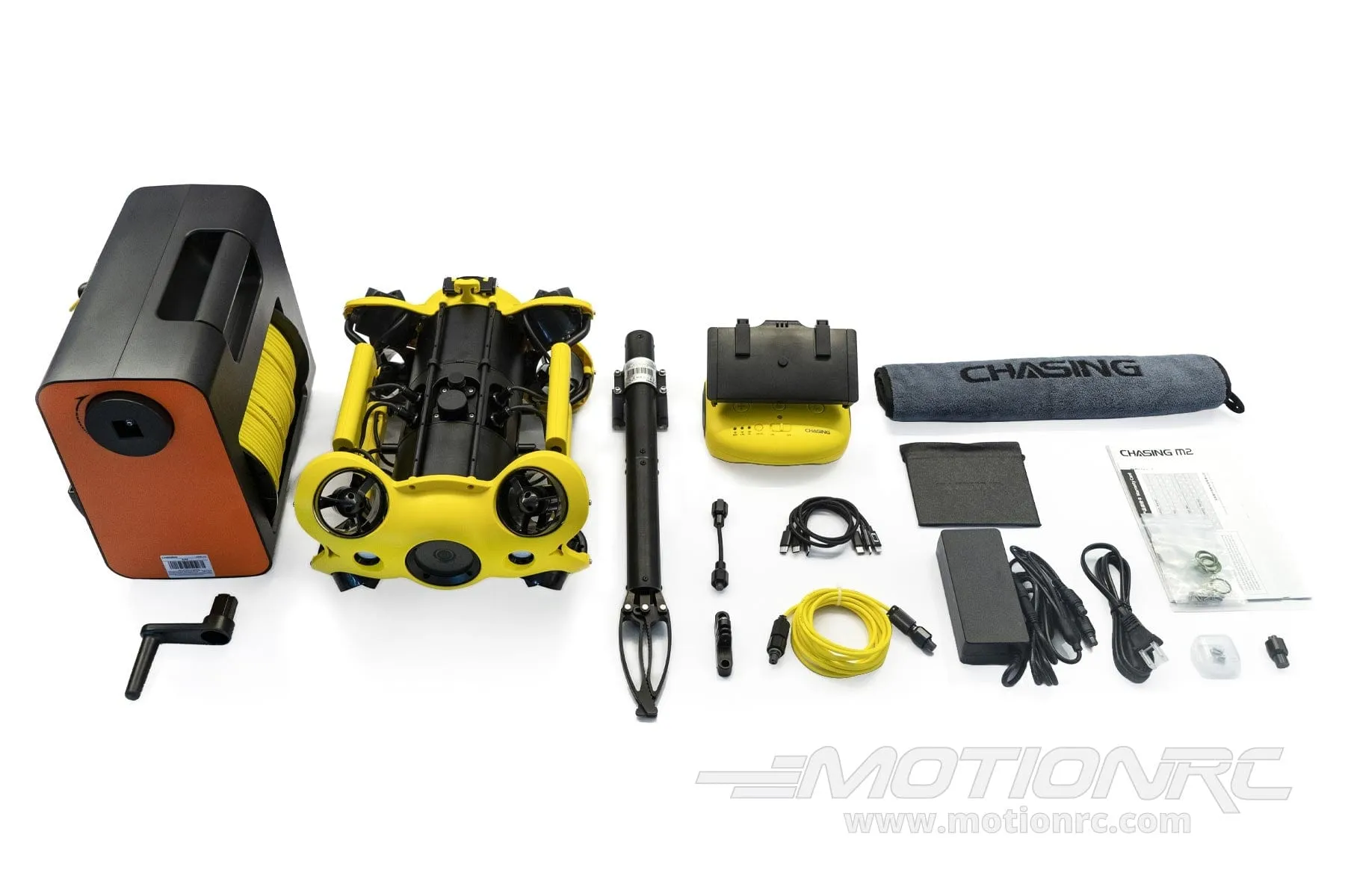 Chasing M2 Professional Submersible ROV with 100M Tether, Manual Reel, Grabber Claw, Trolley Case and 4K Video - RTR