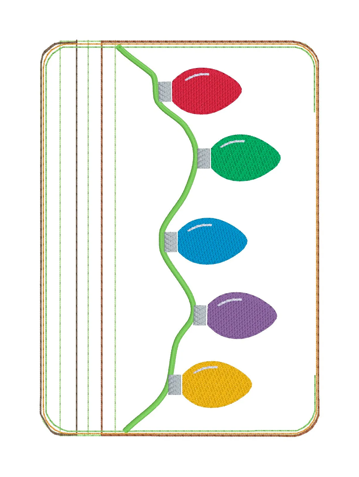 Christmas Lights ITH Bag (4 sizes available) machine embroidery design DIGITAL DOWNLOAD