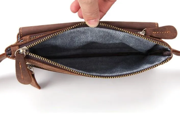 Cool and Retro Brown LEATHER MENS FANNY PACK FOR MEN BUMBAG Vintage WAIST BAGS