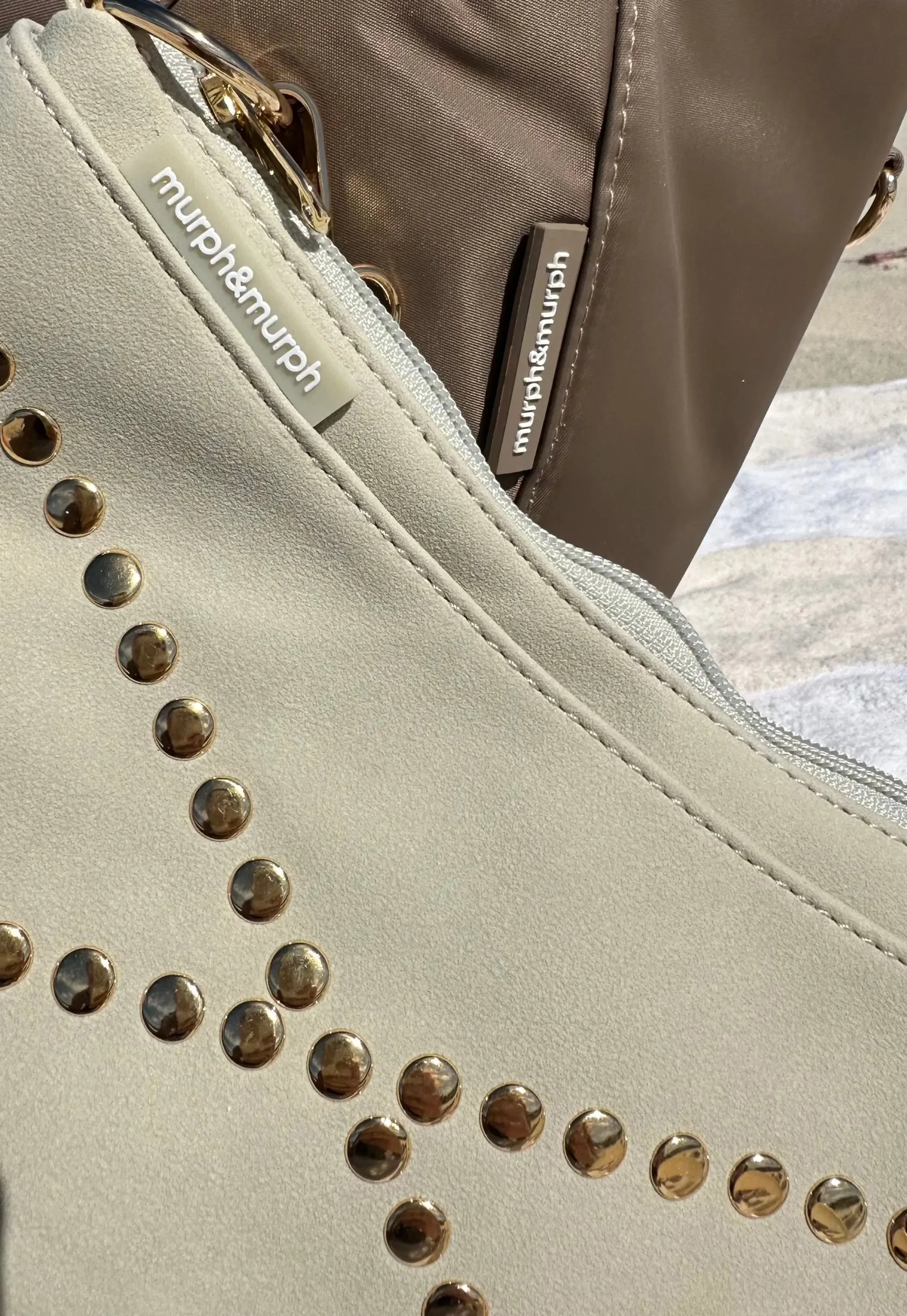 COVE PETITE | Cream Suede x Gold Studs