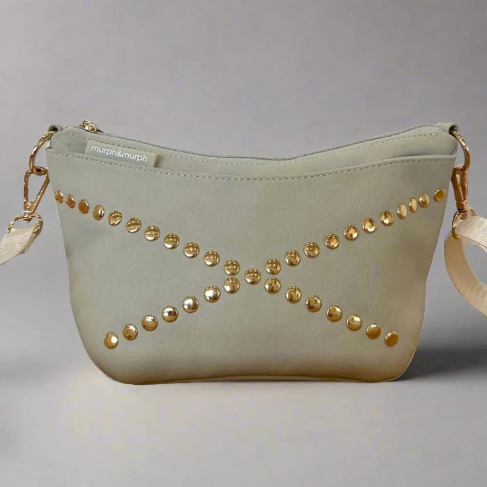 COVE PETITE | Cream Suede x Gold Studs