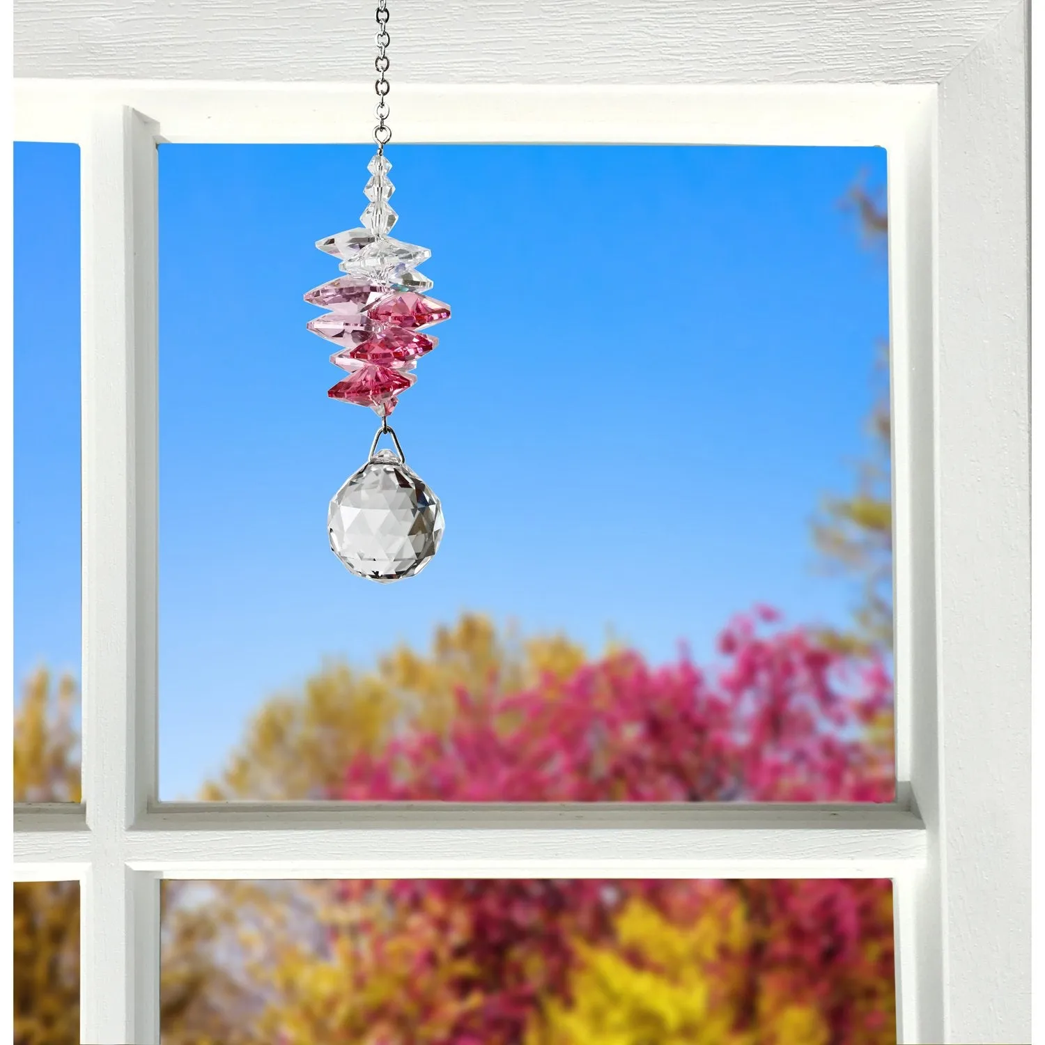 Crystal Sunrise Cascade Suncatcher - Pink