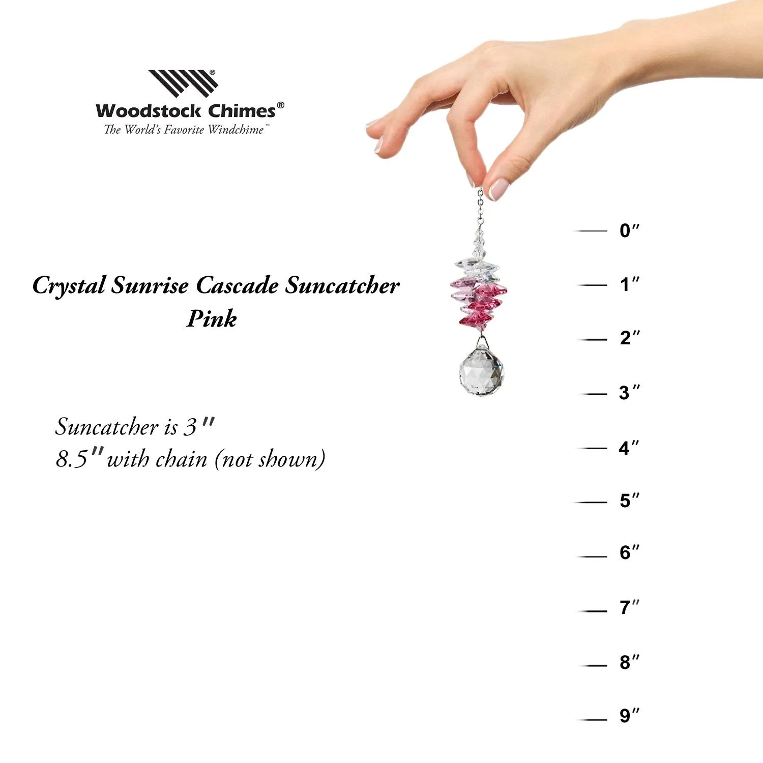Crystal Sunrise Cascade Suncatcher - Pink