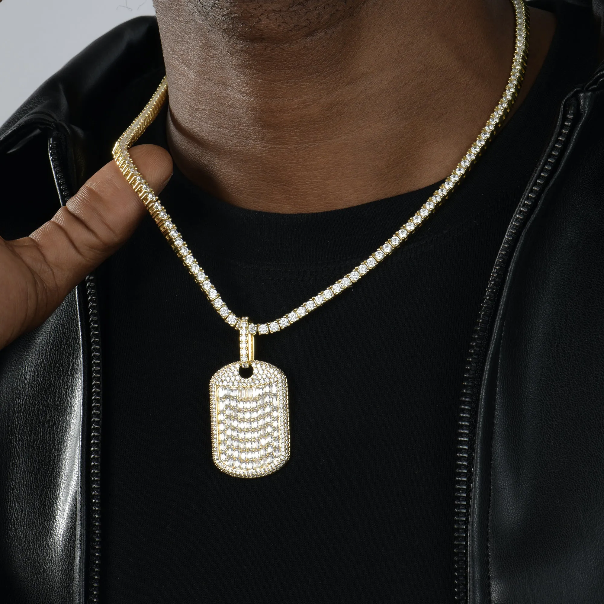 Custom Iced Out Dog Tag Pendant