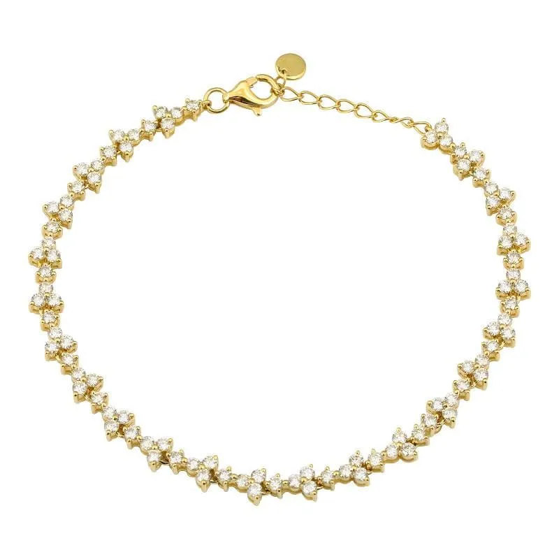 Diamond Trio Strand Tennis Bracelet