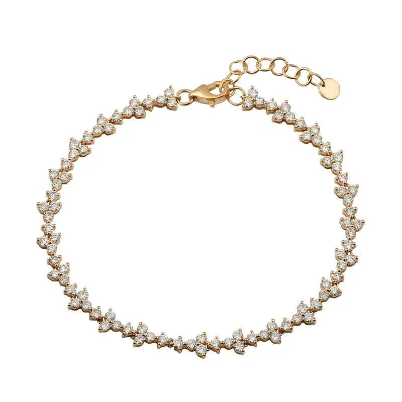 Diamond Trio Strand Tennis Bracelet