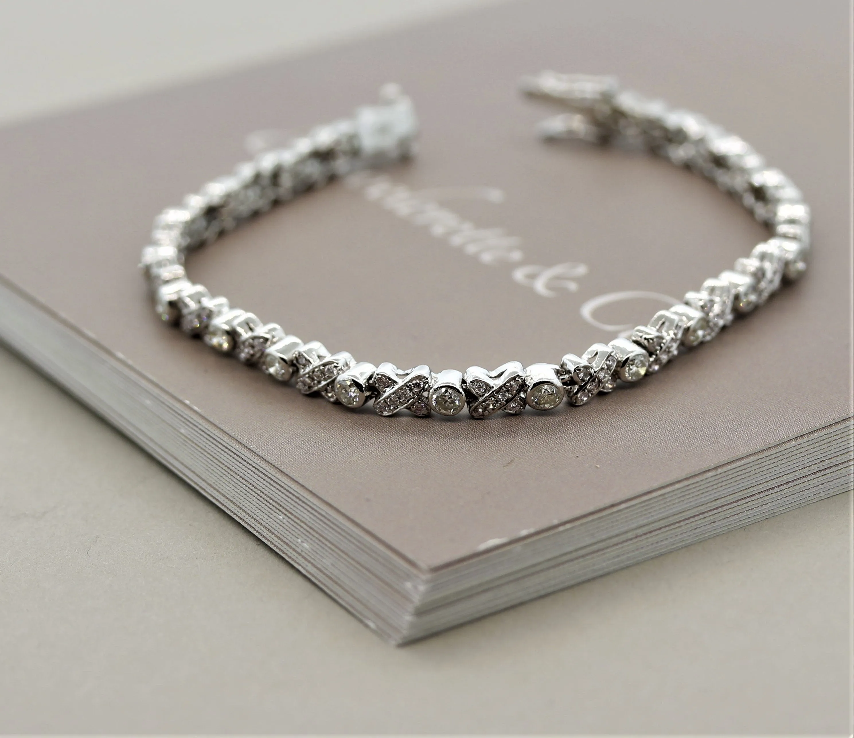 Diamond “XO” Gold Tennis Bracelet