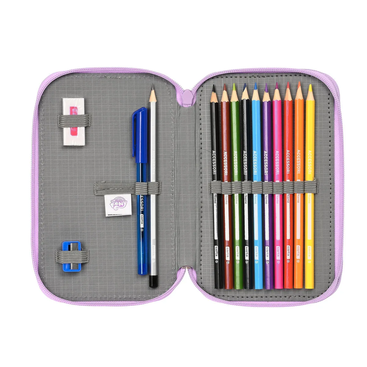 Double Pencil Case My Little Pony Lilac (28 Pcs)