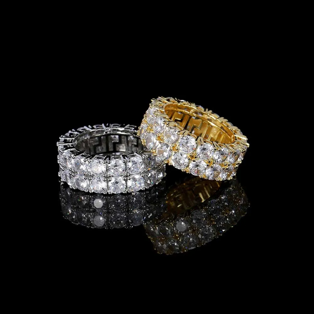 Double Row 8mm Iced Eternity Ring