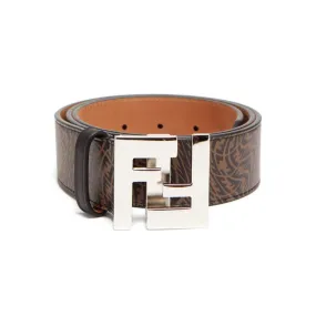 Fendi x Sarah Coleman FF Vertigo Brown Leather Belt 90/36 7C0403