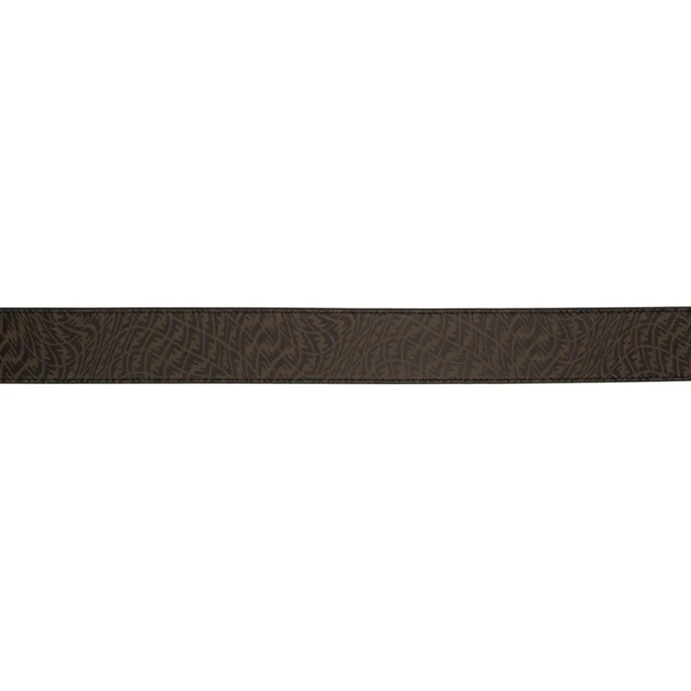 Fendi x Sarah Coleman FF Vertigo Brown Leather Belt 90/36 7C0403