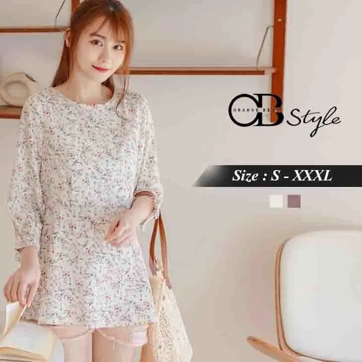 FLORAL LONGLINE CHIFFON TOP