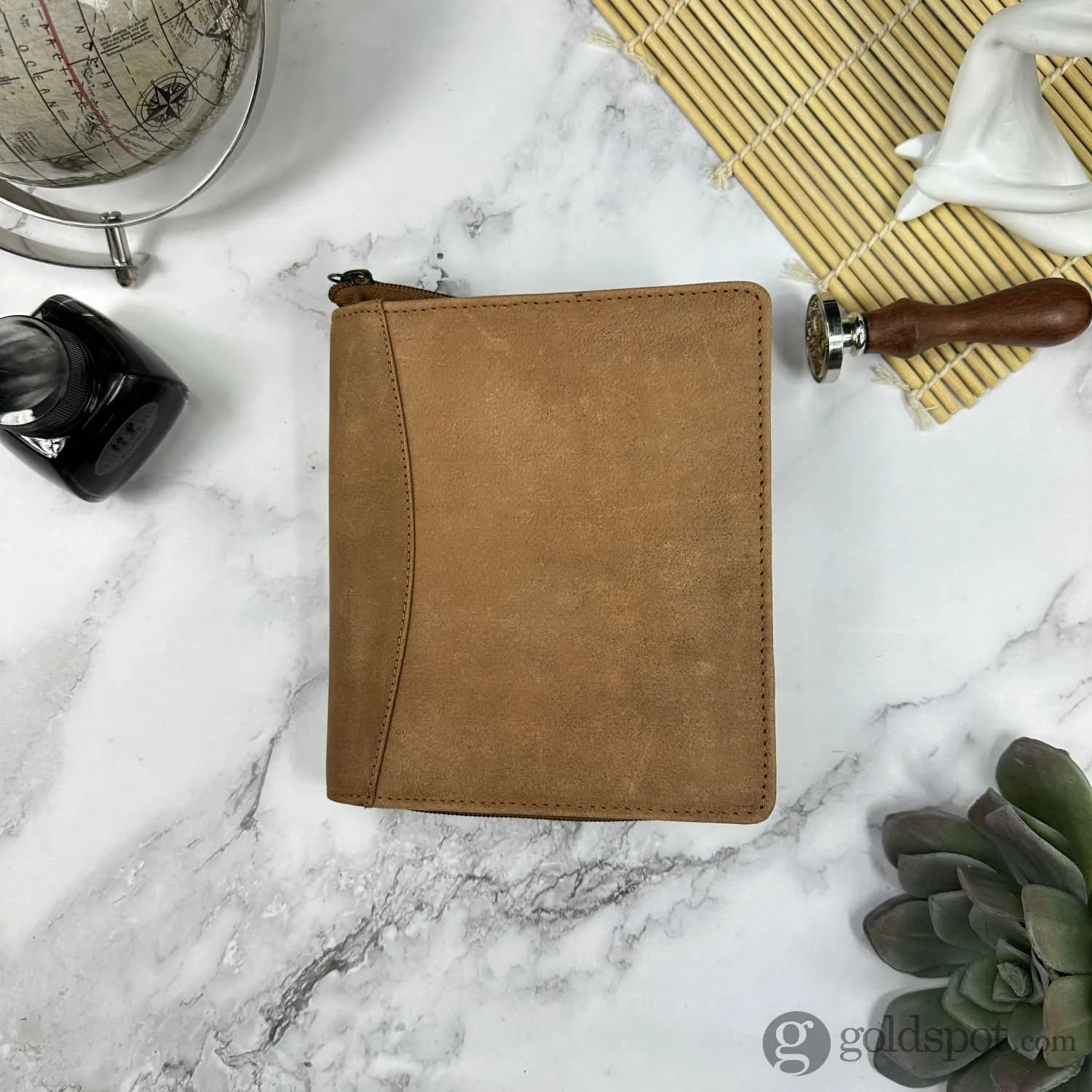Girologio 12 Zippered Pen Case in Saddle Tan