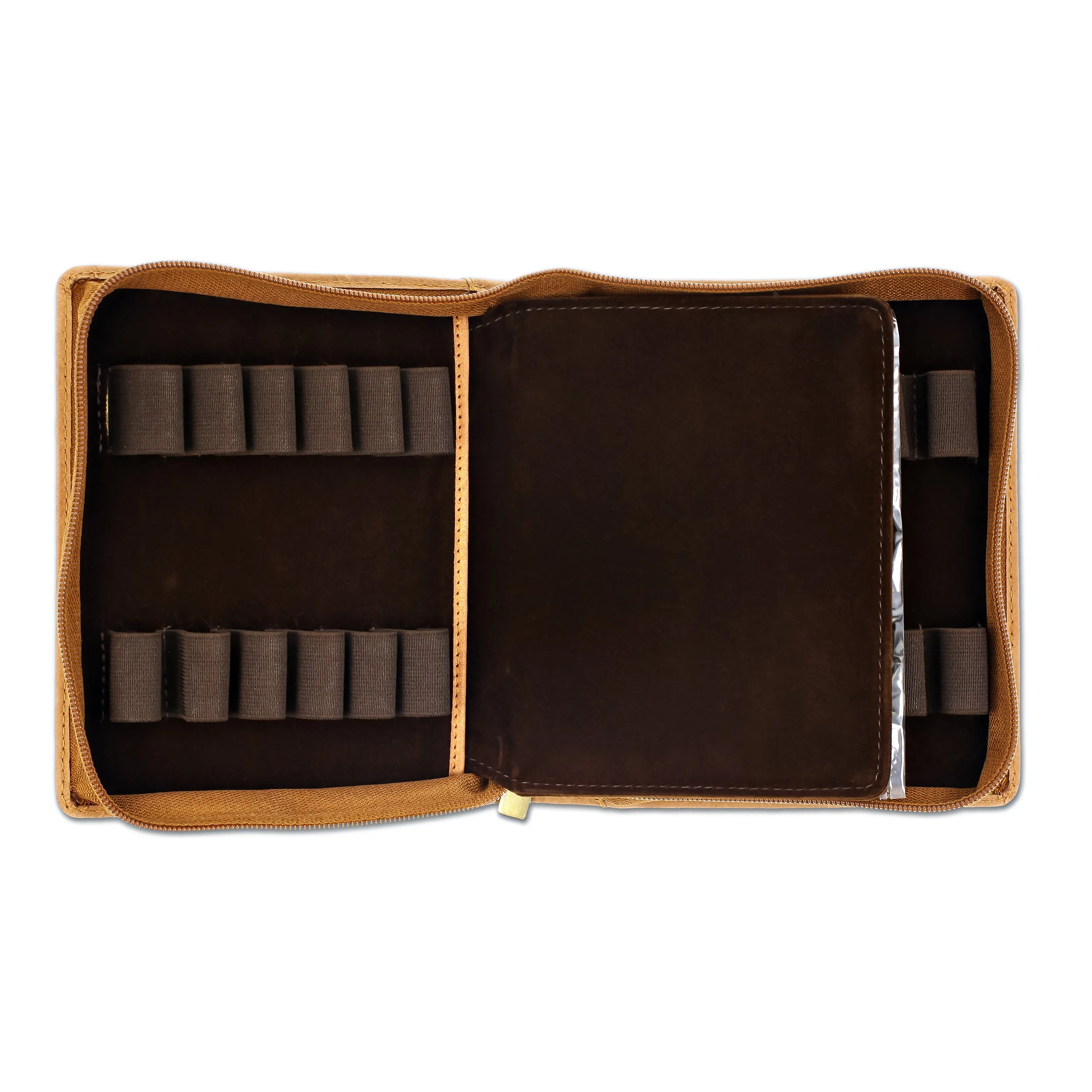 Girologio 12 Zippered Pen Case in Saddle Tan