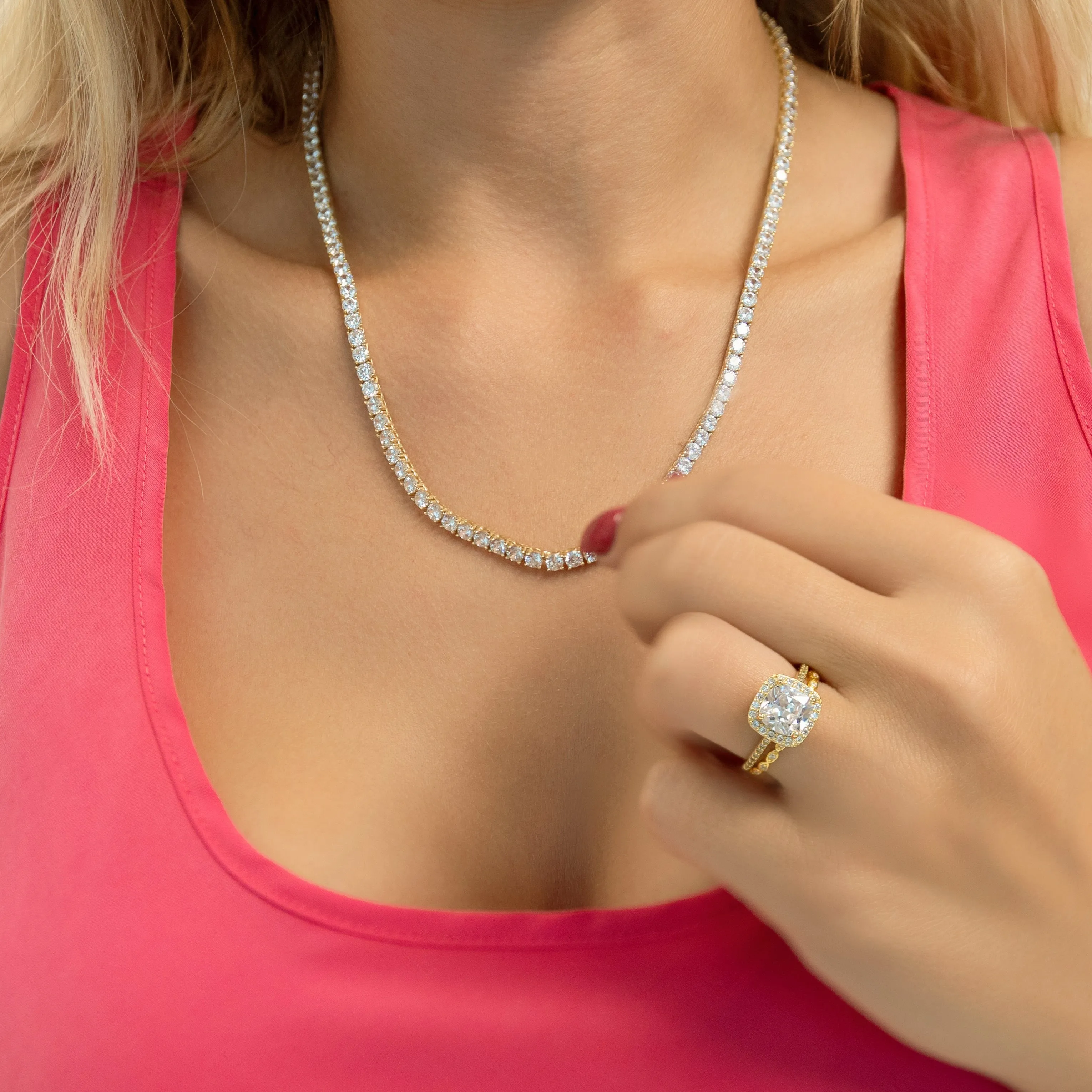 Gold Tennis Necklace