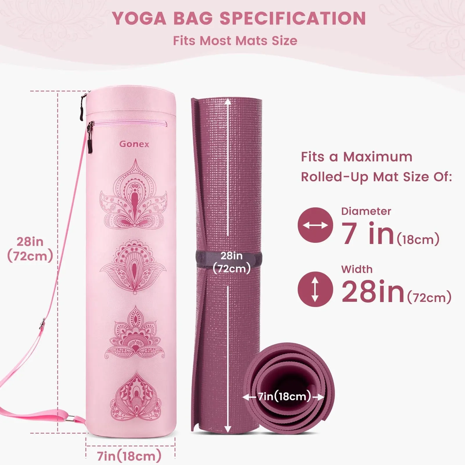 Gonex Yoga Mat Bag, Paisley