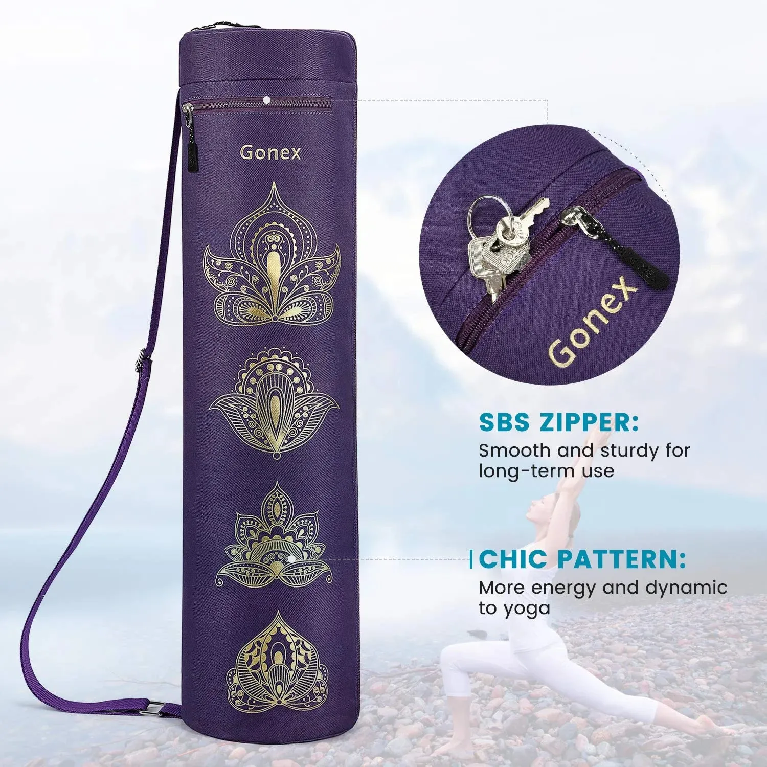 Gonex Yoga Mat Bag, Paisley
