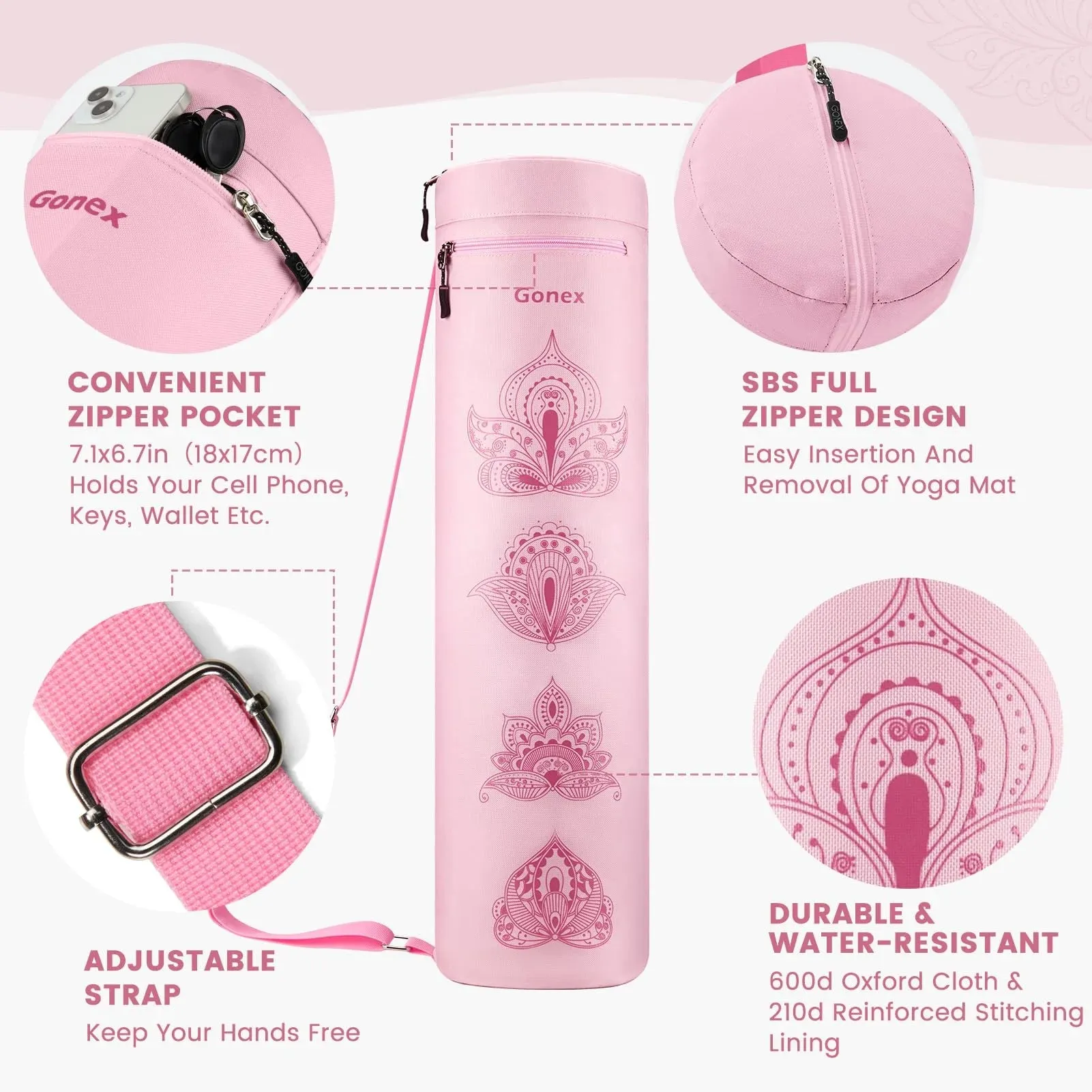 Gonex Yoga Mat Bag, Paisley