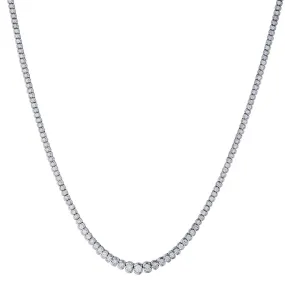 HALF BEZEL SET DIAMOND TENNIS NECKLACE