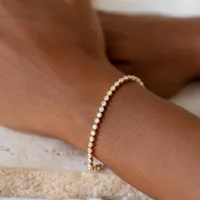 Half Diamond Tennis Bracelet 14k Yellow Gold (1.02 ct tw)