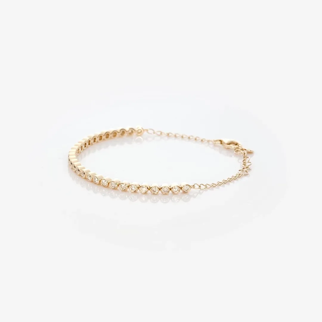 Half Diamond Tennis Bracelet 14k Yellow Gold (1.02 ct tw)