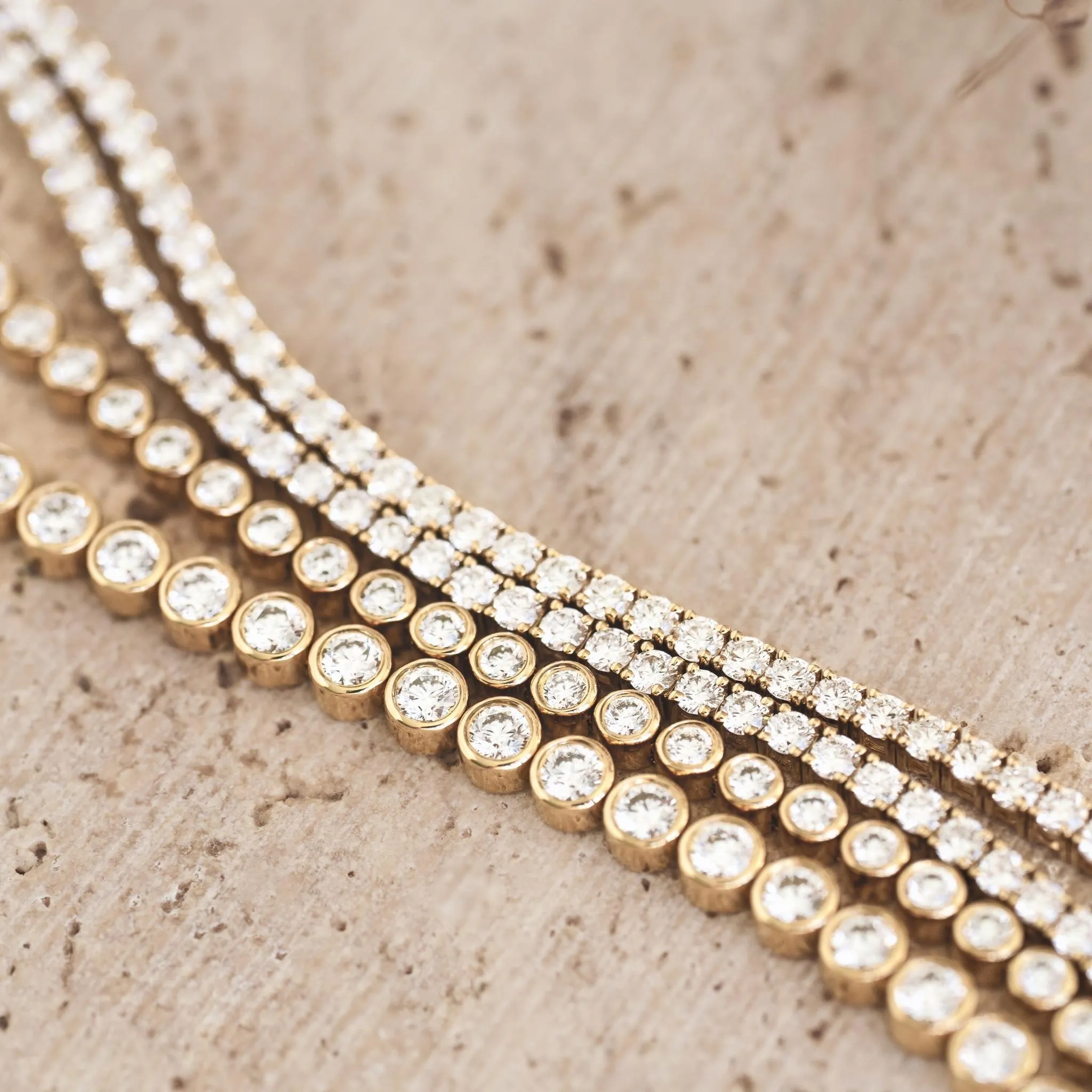 Half Diamond Tennis Bracelet 14k Yellow Gold (1.02 ct tw)