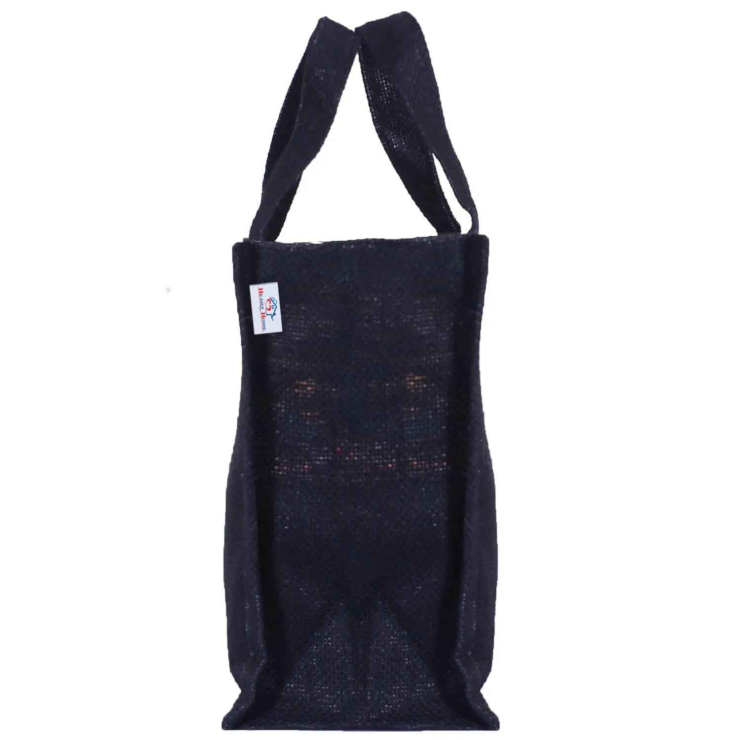 Heart Home Lunch Bag|Reusable Jute Fabric Tote Bag|Do Everything with Love Print Tiffin Carry Hand Bag with Handle for Office,School,Gift,Pack of 2 (Black)