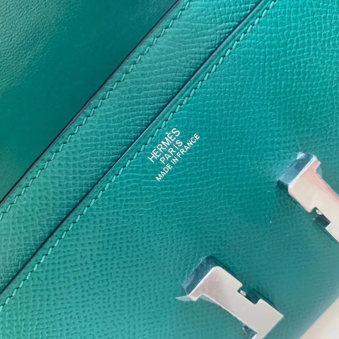 HM Constance Epsom Long To Go Wallet Green For Women, Wallet 8.1in/21cm