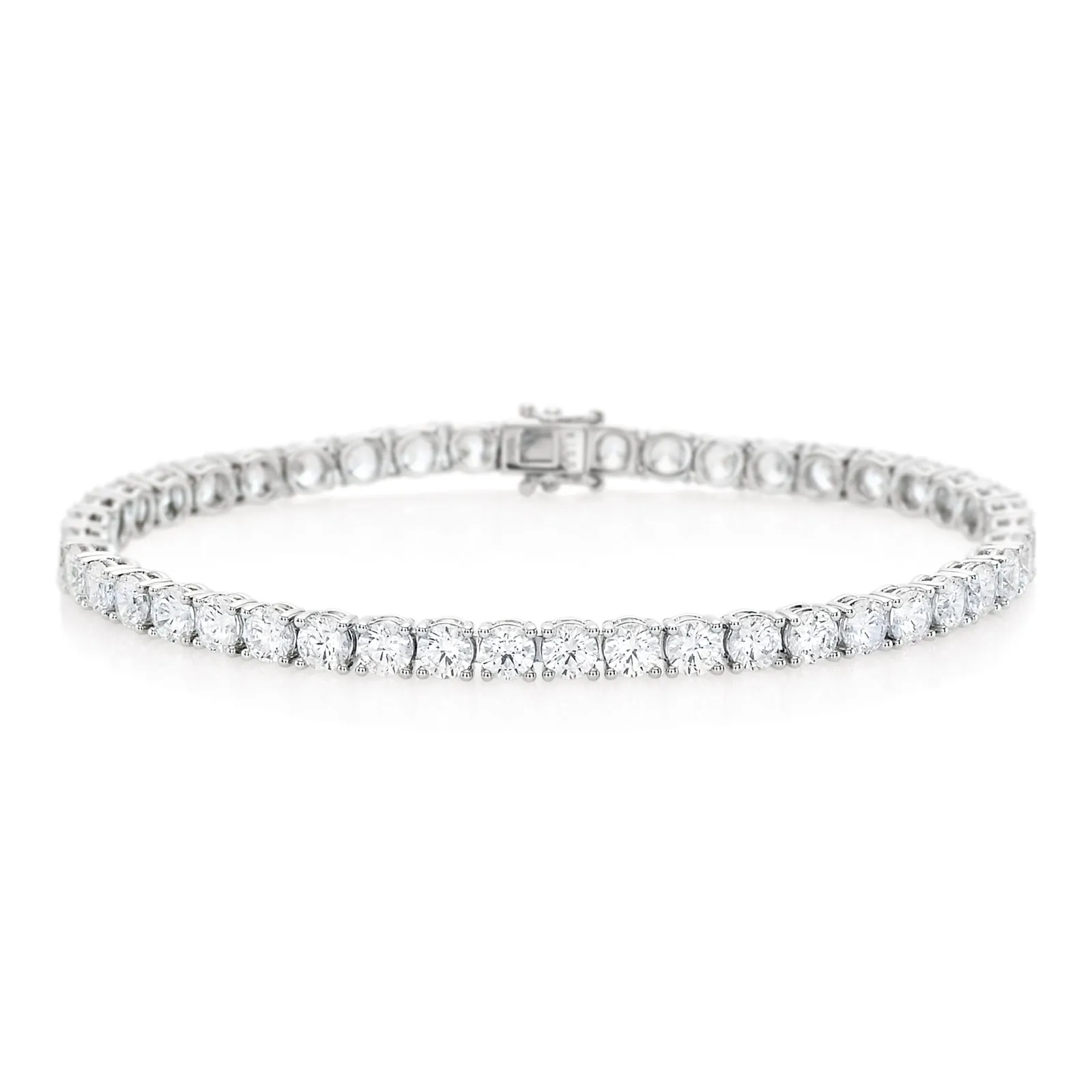 KISS Sterling Silver Round Cubic Zirconia Tennis Bracelet