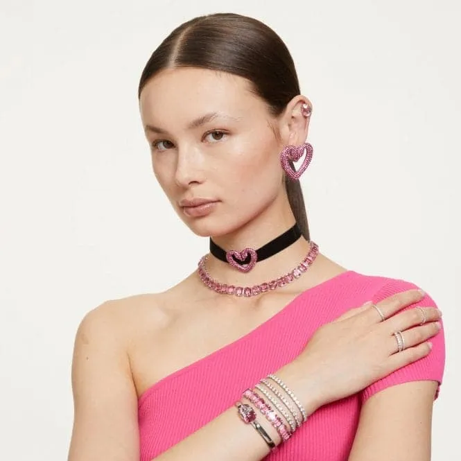 Matrix Rhodium Plated Pink Round Cut Bracelet